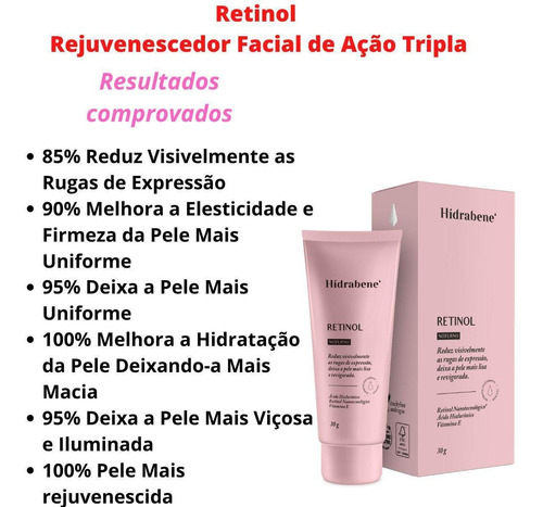 Retinol Com Ácido Hialurônico Hidrabene Antirrugas Noturno