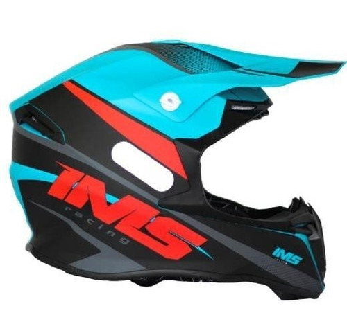 Capacete Cross Ims Wave Azul/preto/vermelho