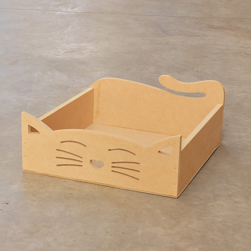 Gato Caja Decorativa Guacal De Madera Para Regalo Sorpresa