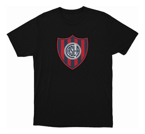 Remera Negra San Lorenzo Escudo En El Pecho 