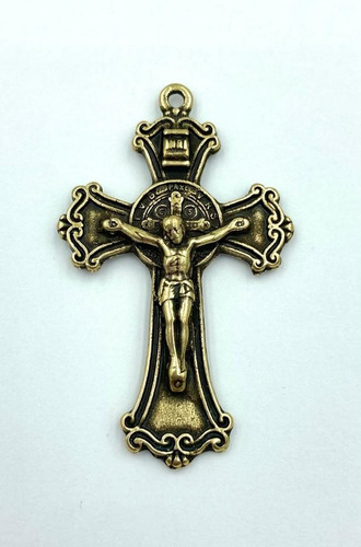 25 Crucifixos São Bento 4,6cm P/ Montagem De Terços 