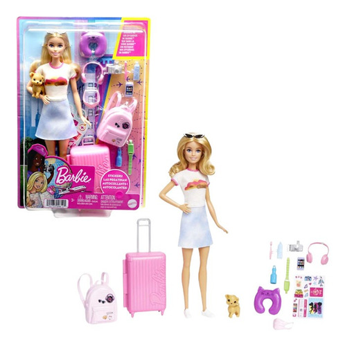 Barbie Viajera Rubia Con Peine - Mattel Hjy18