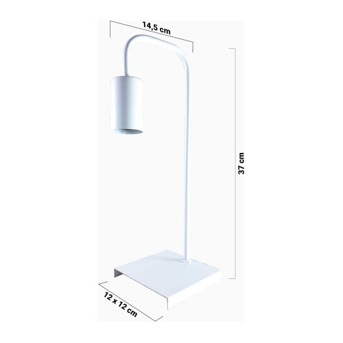 Lampara Velador Nordico Industrial Negro / Blanco Led E-27