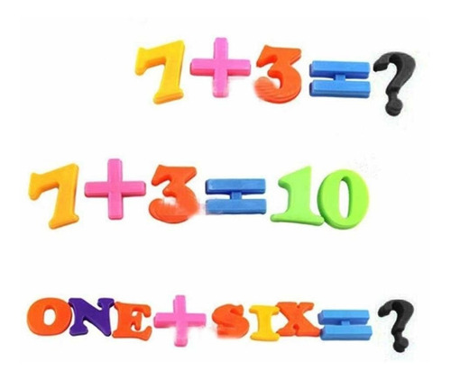 Numeros Magneticos Para Heladera Por 26 Piezas Color Multicolor Números