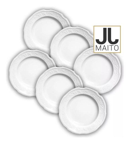 Juego 6 Platos Postre Mozart Porcel Verbano  J J  Maito