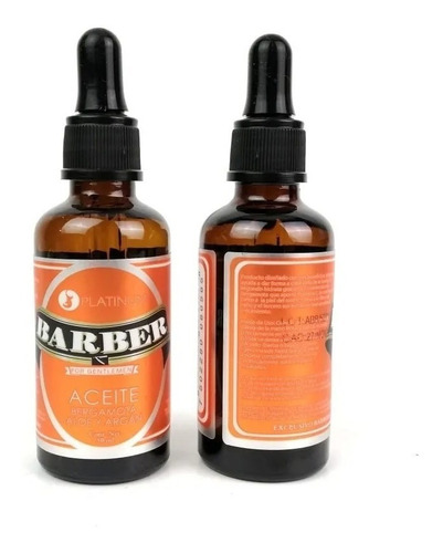 Barber Platinum Aceite Bergamota Aloe Y Argán 50 Ml
