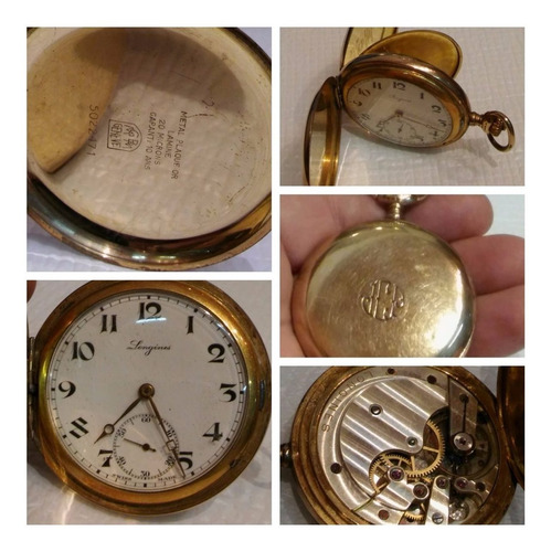 Reloj Longines Oro Plaque 3 Tapas Funcionando De Bolsillo (Usado)