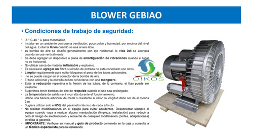 Imagen 3 de 3 de Blower Gebiao Gb 750 + Delivery