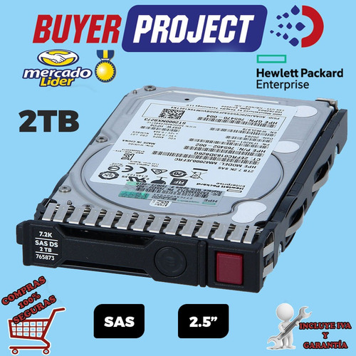 Imagen 2 de 4 de Disco Duro Hp Proliant 2tb Sas 12g 7.2k 2.5'' Sff Hot Plug