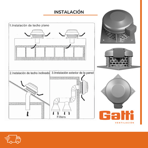 Extractor De Aire Tipo Hongo Para Conductos De 15 Cm Acero Galvanizado Gris