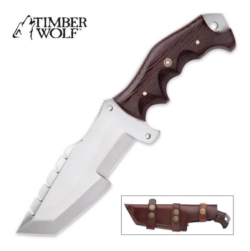 Cuchillo Full Tang Timber Wolf Big Game Tracker Tw844 Nogal