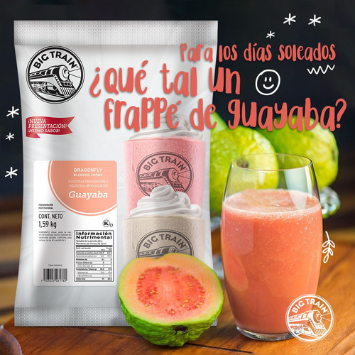 Base Big Train Guayaba Bolsa 1.59 Kg -base Para Bebidas-