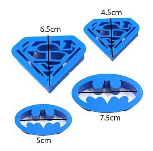 Imagen 4 de 6 de Molde Cortante X4 Superhéroes Superman Batman Belgrano