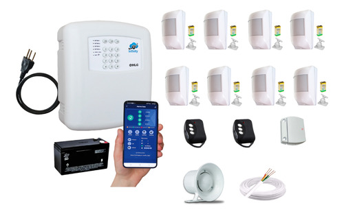 Kit Alarme Residencial Wifi App B1 8 Ivp Sem Fio Configurado