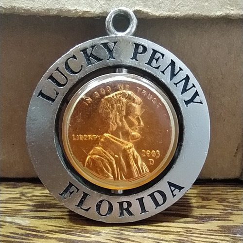 Antiguo Llavero Lucky Penny Florida