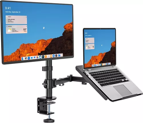 VIVO Soporte de escritorio para monitor doble, soporte de acero totalmente  ajustable, soporta 2 pantallas de computadora de hasta 30 pulgadas y máximo