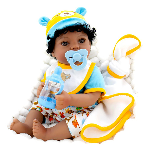 Conjunto De Cama Reborn Baby Doll Aori Black De 18 Polegadas