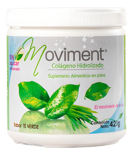 Suplemento Colageno Hidrolizado 420g Sin Azucar Te Verde Adicionado Gnt Val Moviment Polvo Para Preparar Bebida Bienestar Alimenticio Antioxidante
