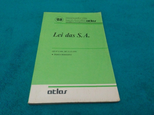 Livro, Lei Das S/a Manuais De Legislação Atlas 28