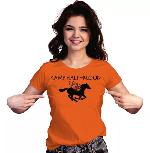 Camiseta Babylook Percy Jackson Camp Half Blood Logo Centauro