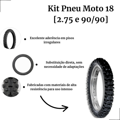 Par Kit Pneus Maggion 2.75-18 + 90/90-18 Enduro Titan Cross