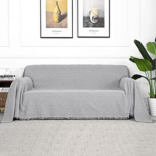 Mysky Home Funda De Sofá Gris Claro Para Sofá De 3 Plazas, F