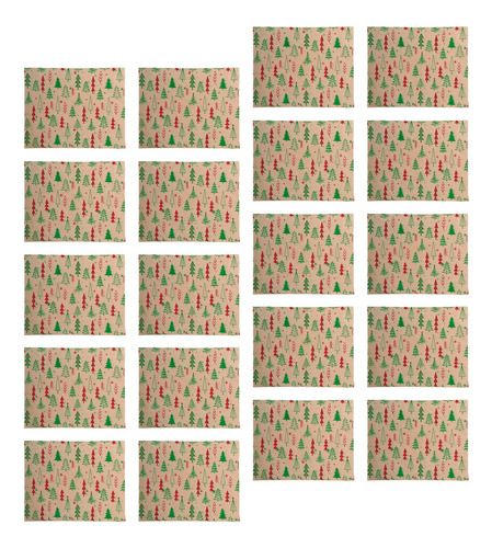 20 Piezas De Papel De Regalo De Navidad, Árbol De Navidad