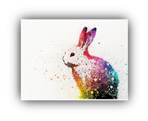 Arte De Pared Espectacular Conejo Para Oficina 60x40cm