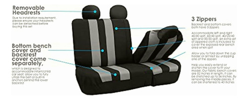 Fh Group Fh-fb036217 Striking Striped Seat Covers Gray/black