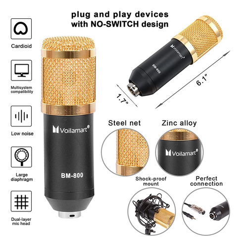 Microfono Con Brazo Y Ecualizador Streaming Universo Binario