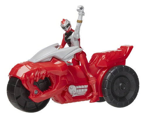 Figura roja de Power Ranger y T-rex Battle Rider de Hasbro