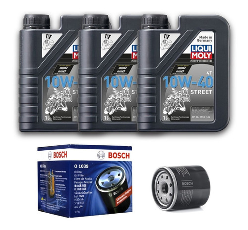 Pack 3lts Liqui Moly Street 10w40 + Filtro Aceite Bosch