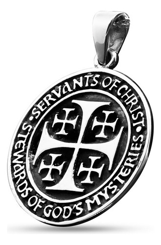 Colgante Cruz De Jerusalén  Servants Of Christ , Plata 925. 