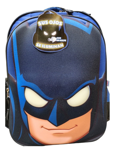 Mochila Primaria Dc Comics Batman 3d Luz Fotorama Azul 3d Con Luz