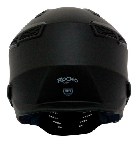 Imagen 6 de 7 de Casco Kov Rock-o Modular Cafe Racer Negro Mate Certificado