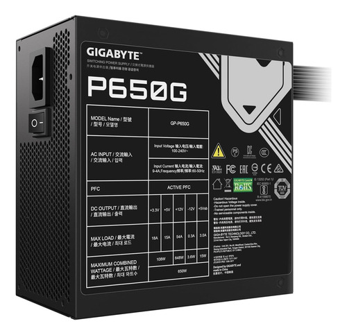 Fuente De Poder Gigabyte 650w 80 Plus Gold Atx No Modular