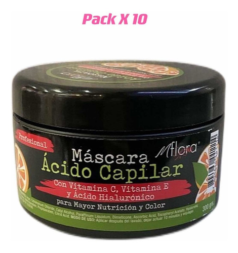 Pack 10 Crema Capilar Con Vitamina Y Acido Hialuronico Flora