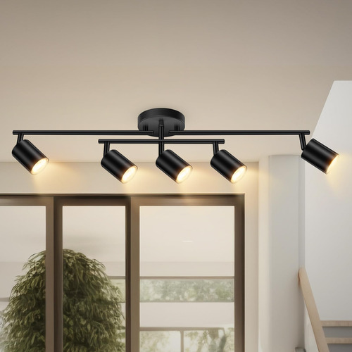 Iluminación De Riel Para Cocina, Accesorios De 5 Luces Negra