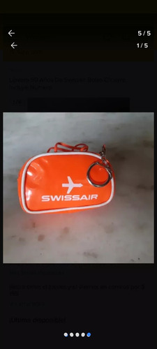 Llavero 50 Años De Swissair Bolso C/cierre, Incluye Numero