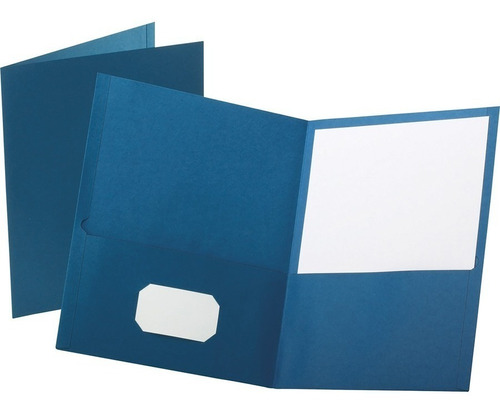 Folder Oxford 57502 Carta Plastificado Azul Kromekote 25 Pzs