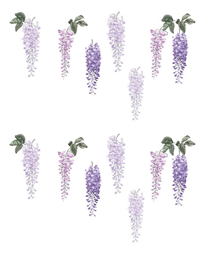 Adhesivo De Pared Murals Decals Wisteria, 2 Unidades