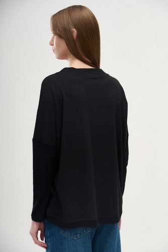 Sweater Greta Escote V Liso Suelto Versatil Mujer Sweet
