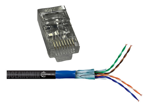 Cabo 4 Pares Cat5e Utp Externo Blindado 30m 100% Cobre +4 Rj
