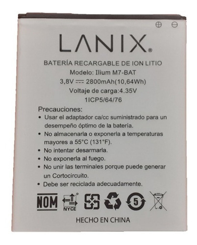 Batería Lanix Para Ilium M7 100% Original Garantia