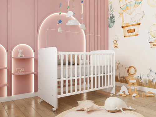 Cama Berço Americano Premium Menino Menina Bebe Inocencia Com Rodizios Criança Quarto Do Nenem