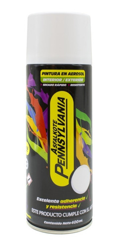 Imagen 1 de 9 de Pintura En Aerosol 400ml Blanco Mate Pennsylvania