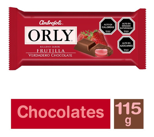 Chocolate Orly Ambrosoli 115gr Frutillas(3 Unidad )-super