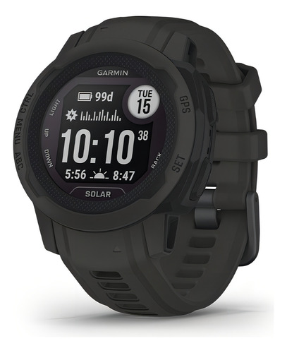 Smartwatch Garmin Solar Instinct 2s, caixa de 40 mm, malha de silicone e moldura de grafite