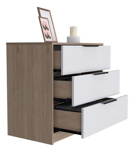 Cómoda Organizador Wesley, Beige Y Blanco. Color Blanco
