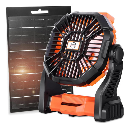 Ventilador Solar Camping Con Batería Recargable